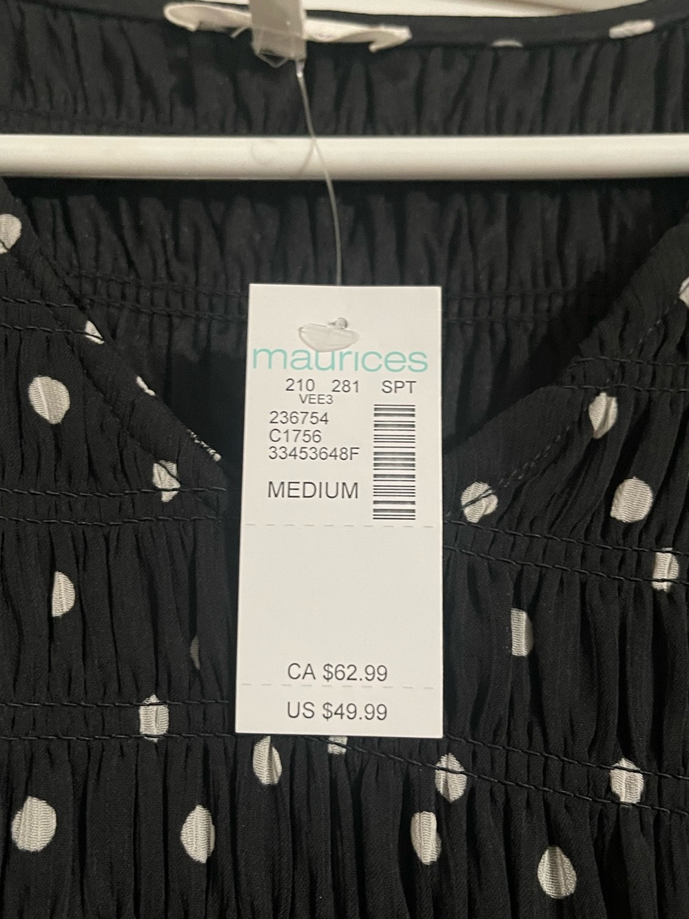 Maurices Black & White Polka Dot Midi Dress - Picture 6 of 9